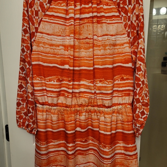 Michael Kors Orange Pleated Dress - Picture 8 of 8